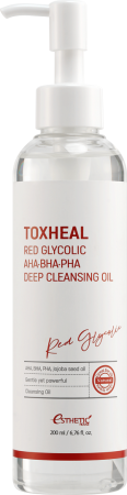 [ESTHETIC HOUSE] Гидрофильное масло для лица TOXHEAL RED GLYCOLIC AHA, BHA, PHA DEEP CLEANSING OIL, 200 мл